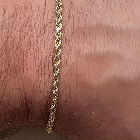 14K Real Gold Rope chain Bracelet | Birthday gift | Woman Bracelet | bracelets | - Picture 6 of 8